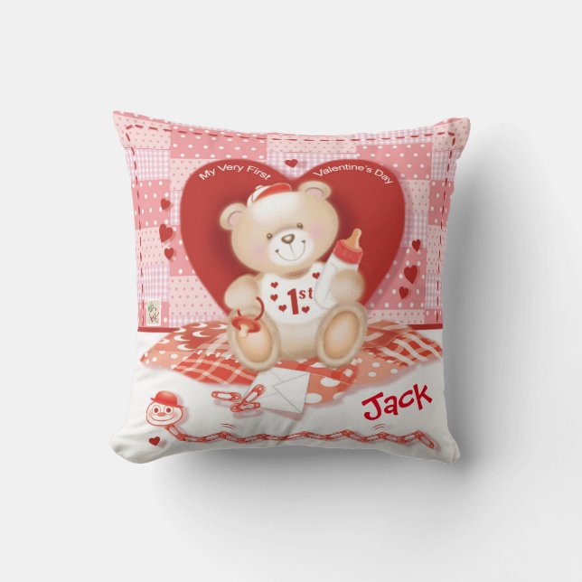 1r Almohada del el día de San Valentín. Bebé (Anverso)