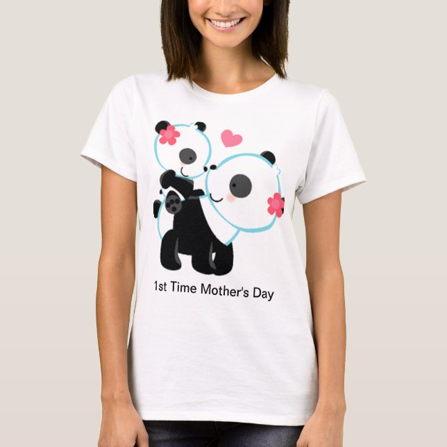 1r Camiseta de la panda del día de madre del (Anverso)