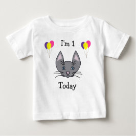 1r Camiseta del gato del cumpleaños