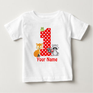 1r Camiseta personalizada arbolado del cumpleaños