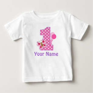 1r Camiseta personalizada mariposa del chica del