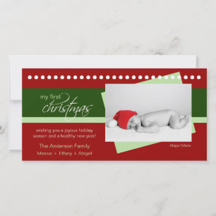 1r día de fiesta Photocard del navidad del bebé