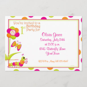 1r Invitación de la fiesta de cumpleaños con la