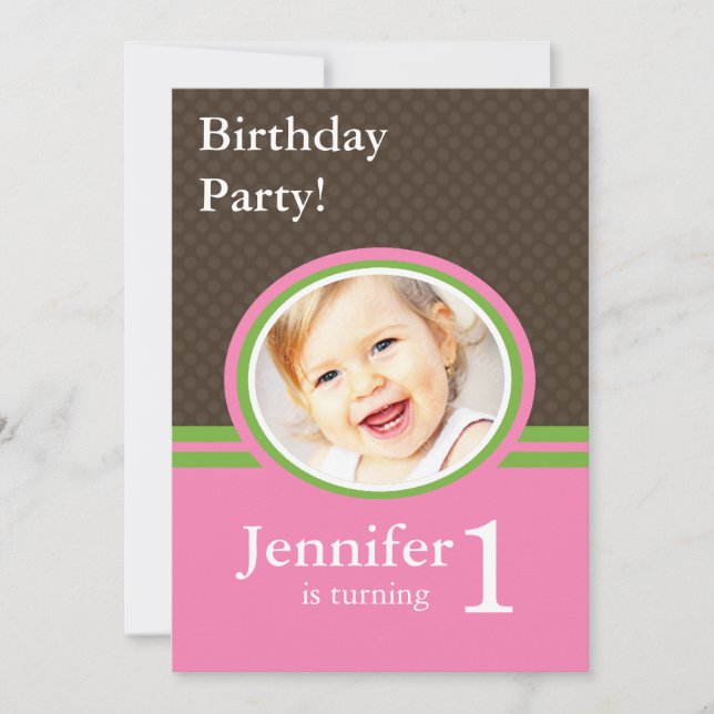 1r Invitaciones de la fiesta de cumpleaños (Anverso)