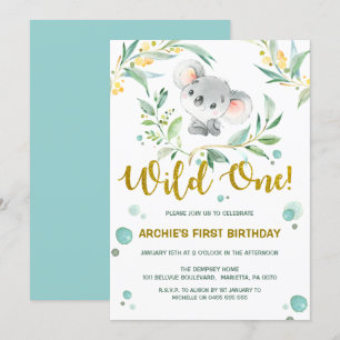 1r Koala linda la salvaje de las invitaciones el  