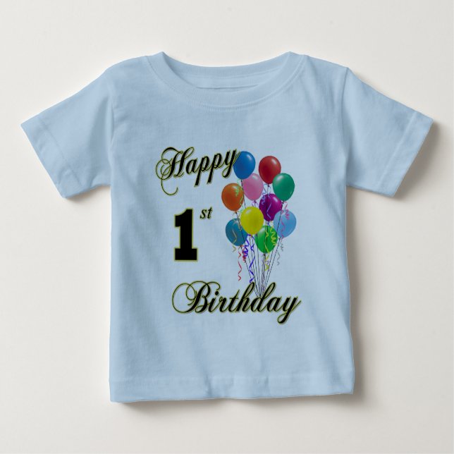 1r niño y camisetas felices del cumpleaños (Anverso)