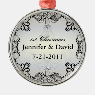 1r Ornamento casado del Flourish del navidad