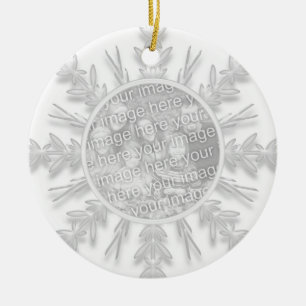 1r ornamento de la foto del navidad del copo de