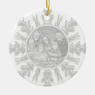1r ornamento de la foto del navidad del copo de