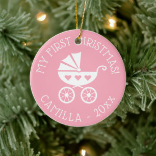 1r ornamento del árbol de navidad del bebé con e