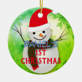 1r ornamento del navidad del bebé personalizado