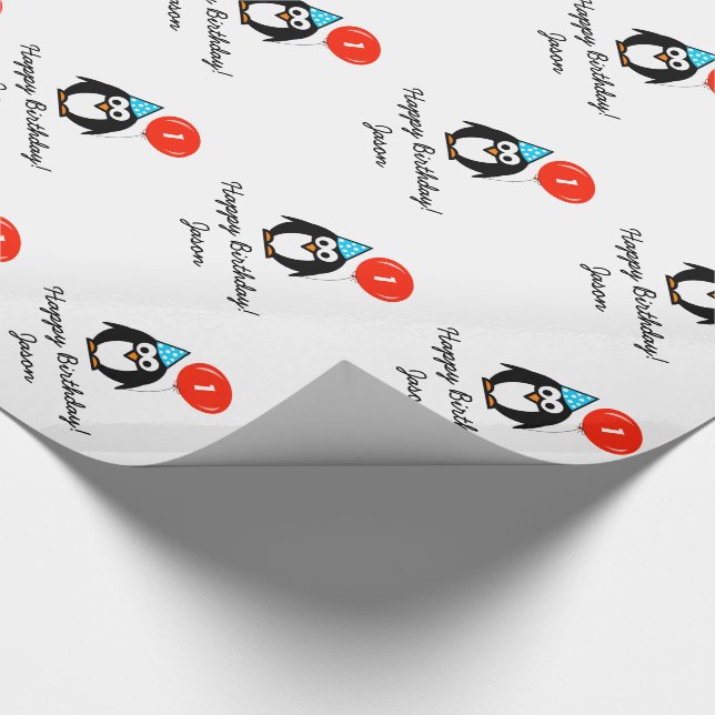 1r papel de embalaje personalizado del pingüino (Esquina)