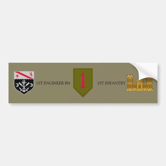 1r PEGATINA PARA EL PARACHOQUES de la INFANTERÍA (Frente)