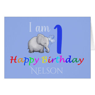 1r poema personalizado del cumpleaños del elefante
