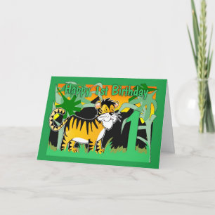 1r Tarjeta de cumpleaños - tigre