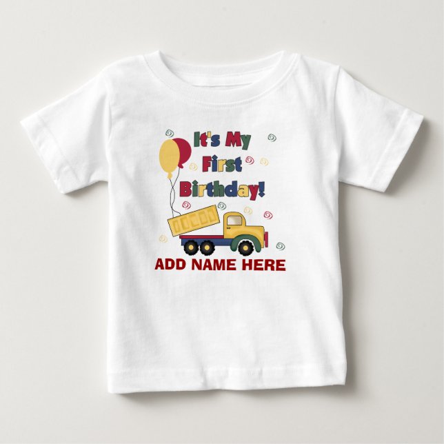 1ra camiseta personalizada del cumpleaños del (Anverso)