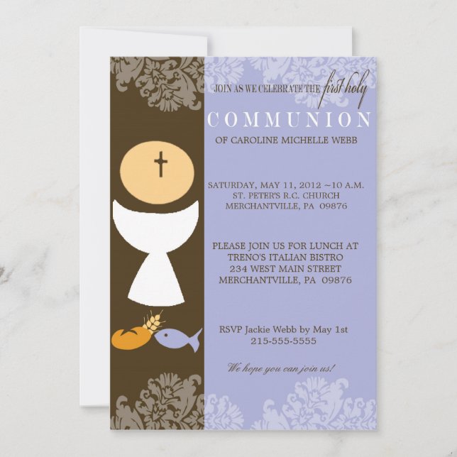1ra invitación de la comunión del muchacho (Anverso)