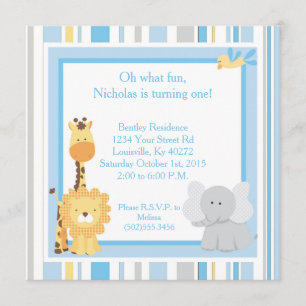 1ra invitación del cumpleaños de la selva azul 5x5