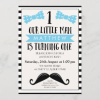 1ra invitación del cumpleaños del pequeño bigote