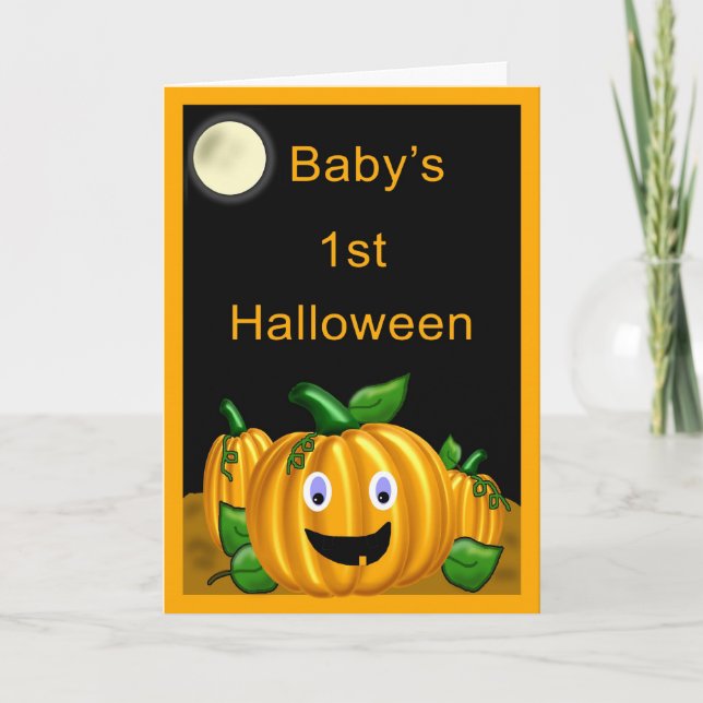 1ra tarjeta de Halloween del bebé - (Anverso)