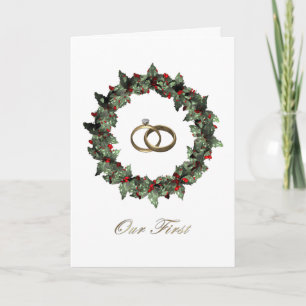 1ra tarjeta de Navidad casada - acebo