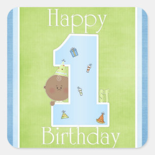 1ros pegatinas felices del cumpleaños