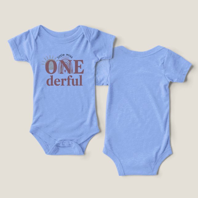 1st Birthday "ONE-derful" Tri-Blend Baby Bodysuit (Diseño Anverso y Reverso)