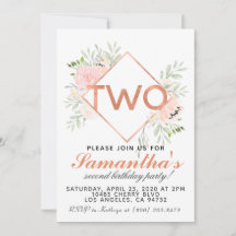 2ª Invitación de cumpleaños de oro rosa
