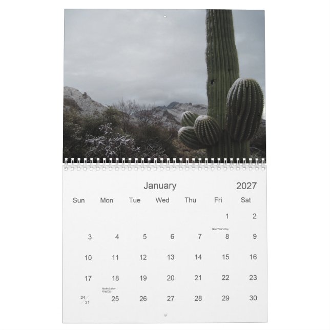 2012 valle de Oro, calendario de Arizona (Jan 2027)