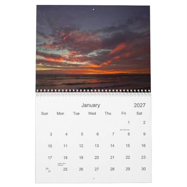 2013 calendario - puestas del sol de California (Jan 2027)