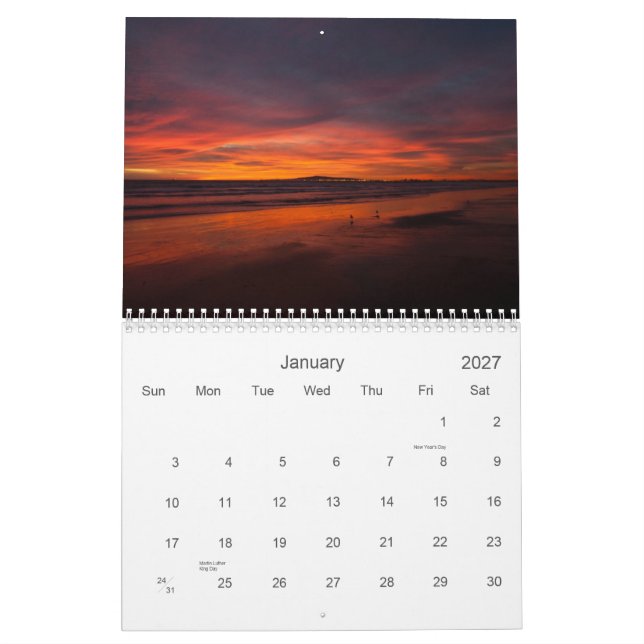 2013 calendario - vistas de California (Jan 2027)