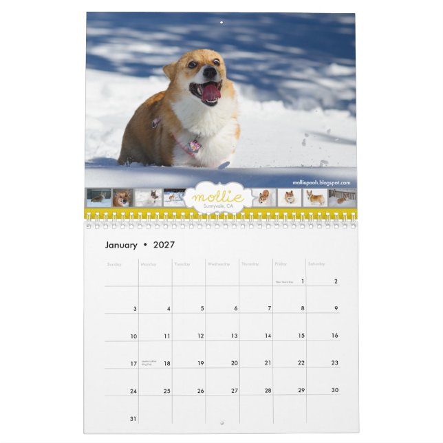 ¡2013 Corgis! Calendario (Jan 2027)