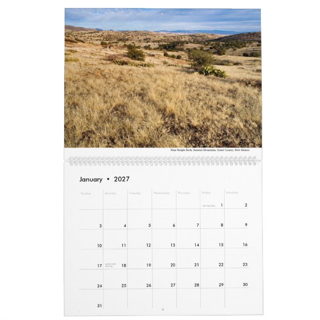 2014, calendario al sudoeste de New México (Jan 2027)