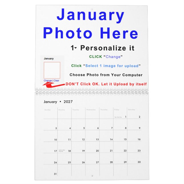 2015 Crea tu Propio Calendario en Línea, INSTRUCCI (Jan 2027)