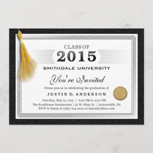 2015: Invitación a graduación con tacón de oro