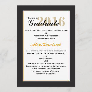 2016 Elegante Invitación de Graduación