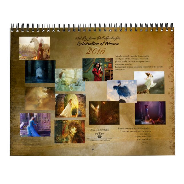 2016 señoras en calendario del arte (Reverso)