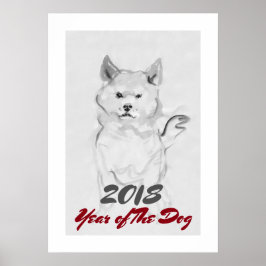 2018 Año del lavado de tinta para perros 4 Posters