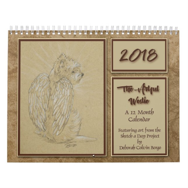 2018 el Westie ingenioso calendario de 12 meses (Tapa)