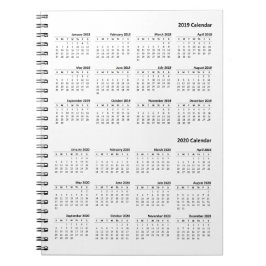 2019-2020 cuaderno de la cubierta del calendario