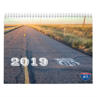 2019 calendario de pared de la ruta 66