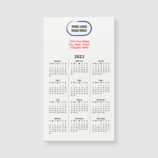 2021 Calendario magnético con logotipo