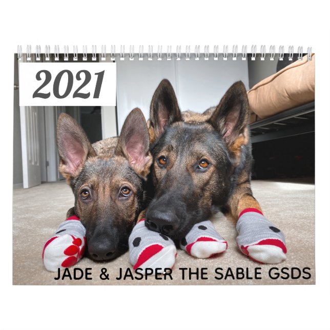 2021 Jade & Jasper el calendario de Sable GSD (Tapa)