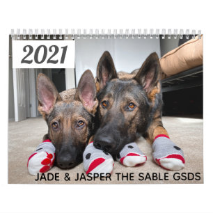 2021 Jade & Jasper el calendario de Sable GSD
