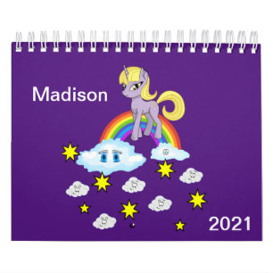 2021 Nubes de calendario infantil llueven sol