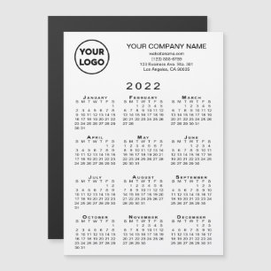 2022 Calendario - Logo de negocios Textos Tarjeta