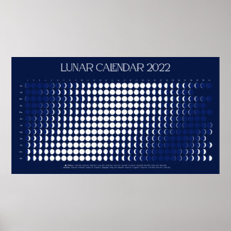 2022 Impresión del ciclo lunar, papel Poster de va