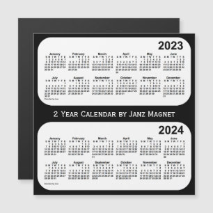 2023-2024 Calendario de 2 años en blanco y negro d