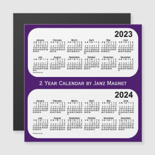 2023-2024 Purple 2 Year Calendar de Janz Magnet