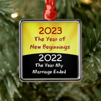 2023 Celebrar el ornamento Metalizado del divorcio